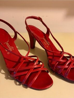 Amalfi Red Strappy Stiletto Sandals